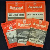 Selection of Arsenal home programmes to include 1953/1954 Preston N.E. 1 October 1953 (Charity