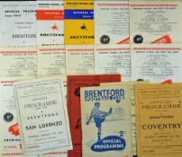 Selection of Brentford football programmes to include 1945/1946 Coventry City, Portsmouth 1946/