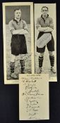 1938/1939 Wolverhampton Wanderers autographs, in ink, on a cardboard strip (13 in total including