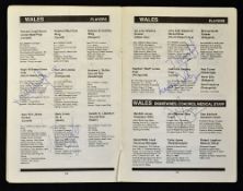 1989 Wales Rugby tour to Canada signed programme - vs Saskatchewan on 31st May at Regina Rugby