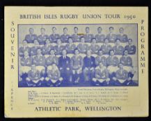 1950 British Lions v New Zealand rugby programme  3rd Test played at Athletic Park, Wellington on