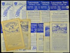 Selection of Shrewsbury Town football programmes including 1946/1947 Denaby Utd, Ransomes 1947/