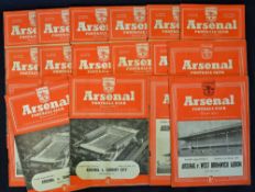 Collection of Arsenal home programmes 1952/1953 WBA, 1953/1954 Huddersfield Town, Sheffield Utd,