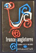 1966 France v England rugby programme played 26th February in Paris, France lost 3-6, minor wear