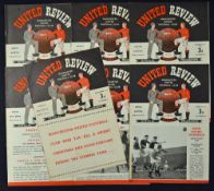 Collection of 1950/1951 Manchester Utd home football programmes v Chelsea, Arsenal, Everton,