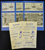 Selection of Watford home friendlies 1954/1955 to include Port Vale, Leeds Utd, plus 4 page issue