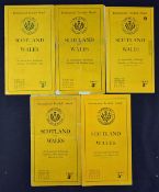 Collection of 1930/40s Scotland vs Wales rugby programmes to incl complete run of home programmes