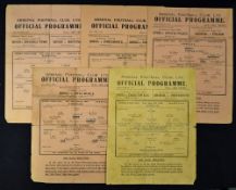 War-time Arsenal home programmes 1943/1944 Southampton, 1944/1945 Reading, Millwall, 1945/1946