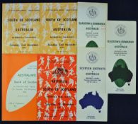 Collection of Australia Rugby Tour to the UK scarce Scottish programmes from 1957-1975 to include vs