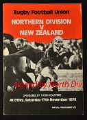 1979 New Zealand Rugby Tour of England signed programme - vs Northern XV  played at Otley on
