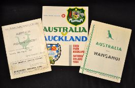 1964 Australia Tour to New Zealand rugby programmes including v Wanganui 5th Aug, Mid-Canterbury