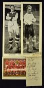 1938/1939 West Ham Utd autographs in ink, on cardboard strip (11 total). Also has team postcard by