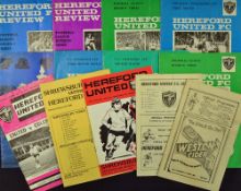 Selection of Hereford United programmes to include 1950/51 Weymouth 1960/61 Wellington Town, 1973/74