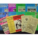 Selection of Hereford United programmes to include 1950/51 Weymouth 1960/61 Wellington Town, 1973/74