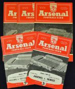 Arsenal football programmes to include 1959/1960 v West Ham Utd (Friendly), v Portsmouth (Southern