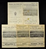 Selection of Wellington Town football programmes to include 1951/52 Tranmere Rovers, Rhyl 1952/53