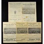 Selection of Wellington Town football programmes to include 1951/52 Tranmere Rovers, Rhyl 1952/53