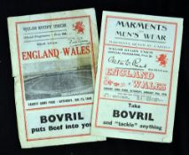 2x early post war 1940s Wales v England rugby programmes to incl '46 Victory (F/G) and '49 general