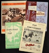 Selection of 1950s Fiji on Tour to New Zealand rugby programmes  featuring 1954 v Auckland 3rd July,