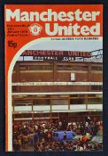 Manchester Utd v Queens Park Rangers postponed football programme dated 13 January 1979. The game