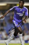 Solomon Kalou signed colour photograph in Chelsea colours overall 35.5 x 45.5cm, mfg.