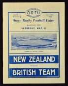 1950 British Lions v New Zealand (Champions) rugby programme - 1st test match played 27th May at