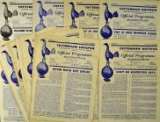 Tottenham Hotspur home football programmes for 1958/1959 substantial but not complete season of