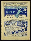 Pre-war 1938/1939 Manchester City v Chesterfield football programme last match of season at Maine