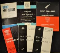 1967/68 New Zealand Rugby Tour to the UK Welsh programmes including vs Wales, vs Cardiff, vs East