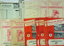 Collection of Bournemouth programmes 1957-1968 to include 1959 v Portsmouth (F) plus reserve issues,