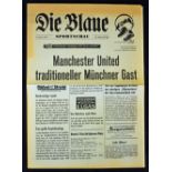 Football programme 1961/1962 Bayern Munich v Manchester Utd dated 9 August 1961 pre-season tour game