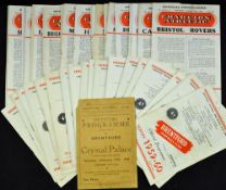 Football collection of programmes Brentford homes 1943/1944 Crystal Palace, 1959/1960 Full