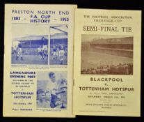 1952/1953 Blackpool v Tottenham Hotspur at Villa Park FA Cup Semi-Final, Preston NE v Tottenham
