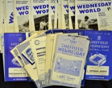 Collection of Sheffield Wednesday home football programmes from 1950s (6) mainly 1960s (51) and some