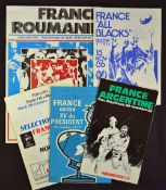 Collection of France vs Overseas Rugby International tour programmes from 1970/80s to include vs