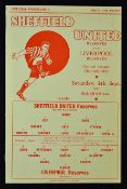 1937/1938 Sheffield Utd Reserves v Liverpool Reserves at Bramhall Lane. Single card, good