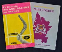 1976 France vs Australia rugby programme - double programme for both tests played at Bordeaux on the