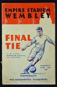 1939 FA Cup Final Portsmouth v Wolverhampton Wanderers football programme for the Cup Final at