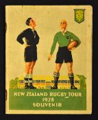 Rare 1928 New Zealand "All Blacks" rugby tour souvenir programme guide - issued by the United