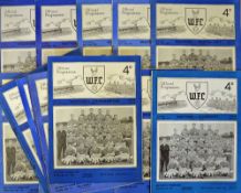 Collection of Watford home league football programmes for 1953/1954 complete season excluding