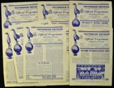 Selection of Tottenham Hotspur home programmes to include 1952/1953 Preston NE, Charlton Athletic