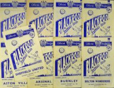 Selection of Blackpool football programmes to include 1953/54 Sheffield Utd, Bolton Wanderers,