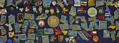 America Rugby Related Pin Badge selection mostly enamel, featuring 51 states, Disney sponsors, San