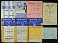 Shrewsbury Town selection to include football programmes 1956/1957 Southend Utd, Halifax Town,