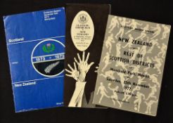 1972/73 New Zealand rugby tour to the UK Scottish programmes to include vs Scotland, vs Glasgow-