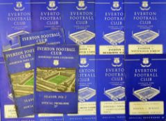 Selection of Everton home football programmes to include 1951/1952 Rotherham Utd, Brentford 1954/