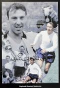Jimmy Greaves signed print montage type print Englands Greatest Goalscorer, overall 47 x 61cm