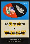 1977 British Lions vs New Zealand rugby programme - 4th Test match played on 30th July at Carisbrook