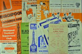 Collection of Blackpool football programmes including 1952/53 Huddersfield Town (FAC) 1953/54 away