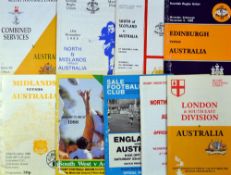 1988 Australia Rugby Tour to UK rare Scottish and English programmes including v London & South East